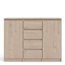 Naia Oak Finish 4 Drawers 2 Doors Sideboard