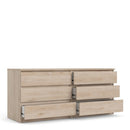 Naia Oak Finish Wood Wide 6 Chest Of Drawers