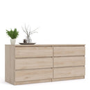 Naia Oak Finish Wood Wide 6 Chest Of Drawers