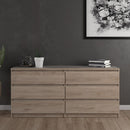 Naia Oak Finish Wood Wide 6 Chest Of Drawers