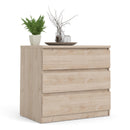 Naia Oak Finish Wooden 3 Chest Of Drawers