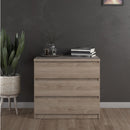 Naia Oak Finish Wooden 3 Chest Of Drawers