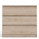 Naia Oak Finish Wooden 3 Chest Of Drawers
