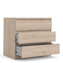 Naia Oak Finish Wooden 3 Chest Of Drawers