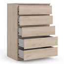Naia Oak Finish Wooden 5 Chest of Drawers