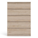 Naia Oak Finish Wooden 5 Chest of Drawers