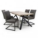 Narvik Oak Dining Table With 4 Grey Chairs by Lavishway | Dining Table Set-27011