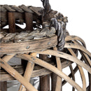Earthy Texture Brown Wicker Basket Lantern by Lavishway | Candle Holders-51333