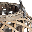 Earthy Texture Brown Wicker Basket Lantern by Lavishway | Candle Holders-51331