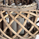 Earthy Texture Brown Wicker Basket Lantern by Lavishway | Candle Holders-51330
