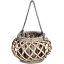 Earthy Texture Brown Wicker Basket Lantern by Lavishway | Candle Holders-51328