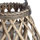 Natural Wicker Bulbous Lantern by Lavishway | Candle Holders-51316