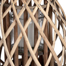 Natural Wicker Bulbous Lantern by Lavishway | Candle Holders-51315