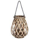 Natural Wicker Bulbous Lantern by Lavishway | Candle Holders-51313