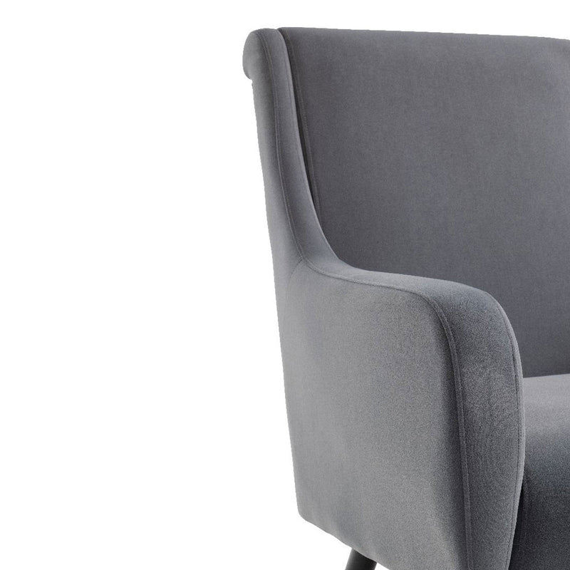 Ruben Black Legs With Fabric Curved Armchair by Lavishway | Armchairs-24131