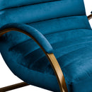 Navy & Brass Ribbed Ark Accent Chair by Lavishway | Accent Chairs-51015