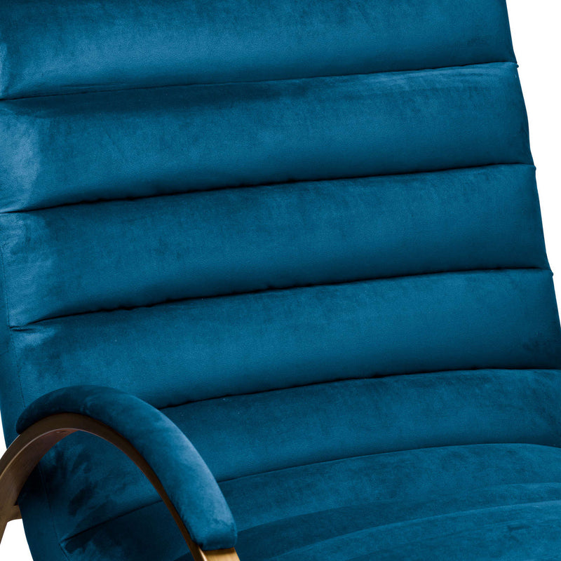 Navy & Brass Ribbed Ark Accent Chair by Lavishway | Accent Chairs-51014