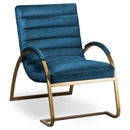 Navy & Brass Ribbed Ark Accent Chair by Lavishway | Accent Chairs-51012