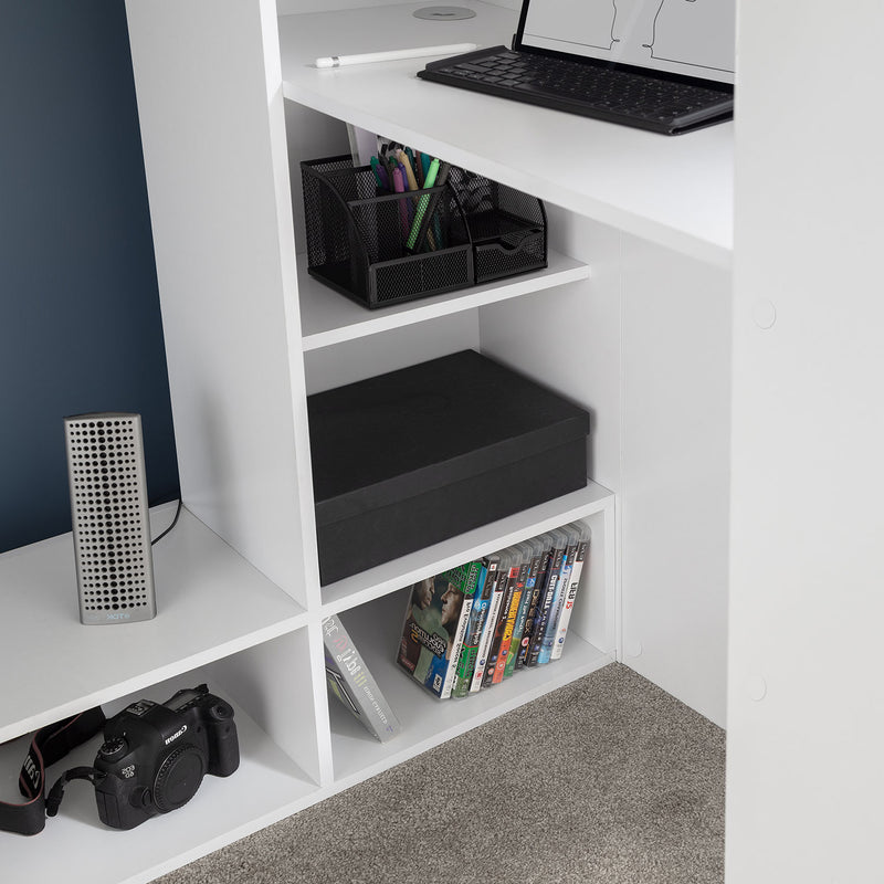 Nebula Wooden Gaming Bed With Desk by Lavishway | Wooden Beds-61437