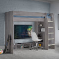 Nebula Wooden Gaming Bed With Desk by Lavishway | Wooden Beds-61408