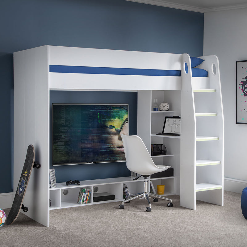 Nebula Wooden Gaming Bed With Desk by Lavishway | Wooden Beds-61409