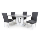 Neptune Marble Dining Table with 4 Chairs by Lavishway | Dining Table Set-27117