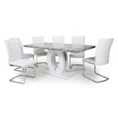 Neptune Marble Top Dining Table With 6 Chairs by Lavishway | Dining Table Set-27094
