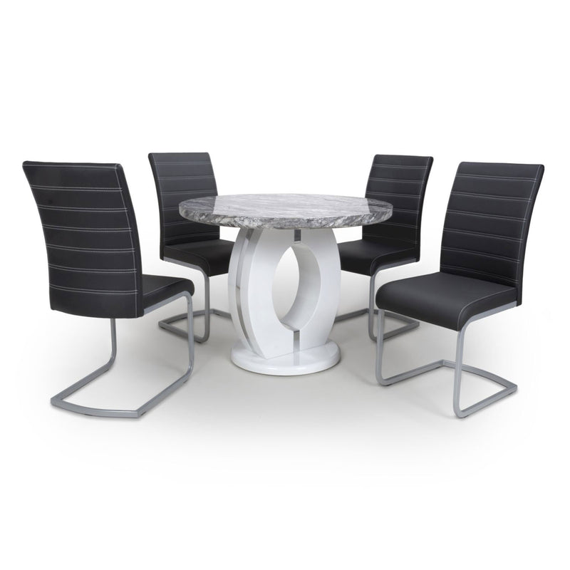 Neptune Round Dining Table With 4 Chairs by Lavishway | Dining Table Set-27095