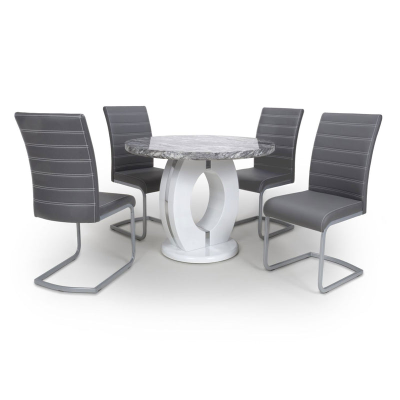 Neptune Round Dining Table With 4 Chairs by Lavishway | Dining Table Set-27096
