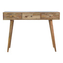 Nero 3 Drawers Oak Finish Console Table by Lavishway | Hallway Console Table-58035