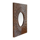 Nero Chestnut Finish Carved Frame Wall Mirror by Lavishway | Wall Mirrors-58241