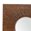 Nero Chestnut Finish Carved Frame Wall Mirror by Lavishway | Wall Mirrors-58245