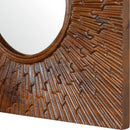 Nero Chestnut Finish Carved Frame Wall Mirror by Lavishway | Wall Mirrors-58243