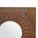 Nero Chestnut Finish Carved Frame Wall Mirror by Lavishway | Wall Mirrors-58242
