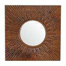 Nero Chestnut Finish Carved Frame Wall Mirror by Lavishway | Wall Mirrors-58240