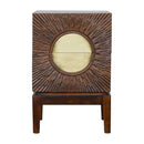 Nero Chestnut & Gold 2 Drawers Bedside Table by Lavishway | Bedside Tables-58272