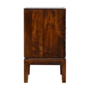 Nero Chestnut & Gold 2 Drawers Bedside Table by Lavishway | Bedside Tables-58277