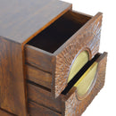 Nero Chestnut & Gold 2 Drawers Bedside Table by Lavishway | Bedside Tables-58273