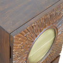 Nero Chestnut & Gold 2 Drawers Bedside Table by Lavishway | Bedside Tables-58275