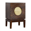 Nero Chestnut & Gold 2 Drawers Bedside Table by Lavishway | Bedside Tables-58271