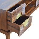 Nero Chestnut & Gold 4 Drawers Media Unit by Lavishway | TV Units Cabinets-58257