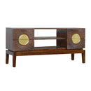 Nero Chestnut & Gold 4 Drawers Media Unit by Lavishway | TV Units Cabinets-58255