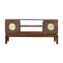 Nero Chestnut & Gold 4 Drawers Media Unit by Lavishway | TV Units Cabinets-58256