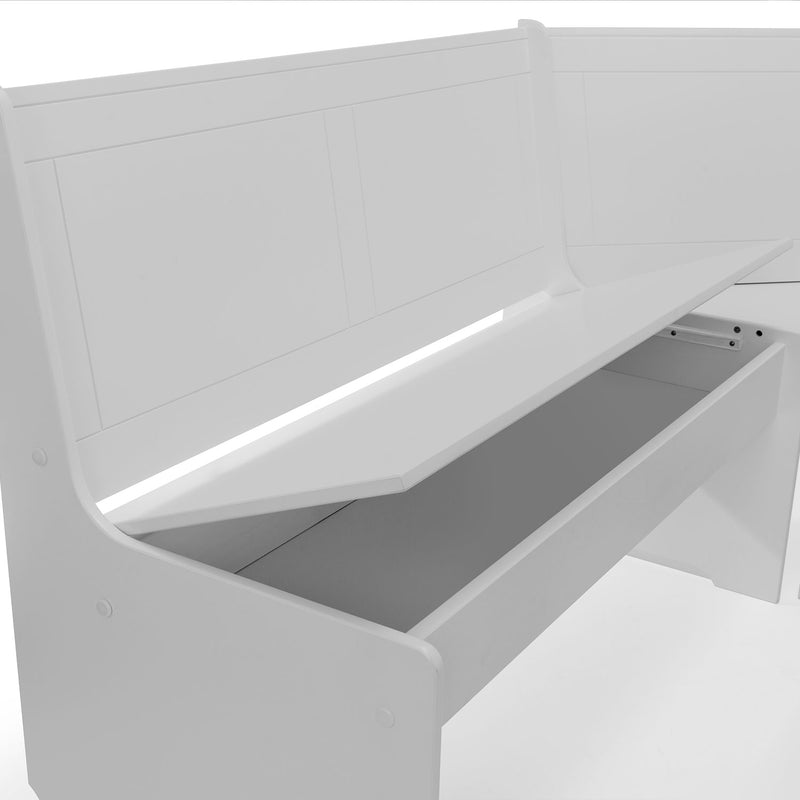 Newport Corner Dining Set with Storage Bench by Lavishway | Dining Benches-61380
