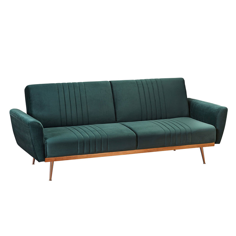 Nico Green Velvet 2 Seater Sofa Bed by Lavishway | Velvet Sofa-28443