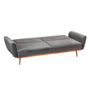 Nico Grey Velvet 2 Seater Sofa Bed by Lavishway | Velvet Sofa-28439