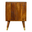 Nimbus 2 Drawers Brass Pattern Bedside Table by Lavishway | Bedside Tables-59843