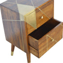 Nimbus 2 Drawers Brass Pattern Bedside Table by Lavishway | Bedside Tables-59838