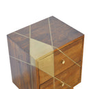 Nimbus 2 Drawers Brass Pattern Bedside Table by Lavishway | Bedside Tables-59841