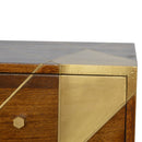 Nimbus 2 Drawers Brass Pattern Bedside Table by Lavishway | Bedside Tables-59840